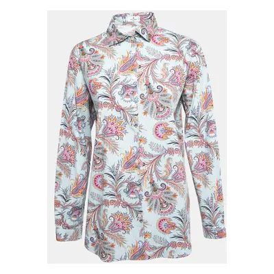 Etro Blue Printed Cotton Full Sleeve Shirt