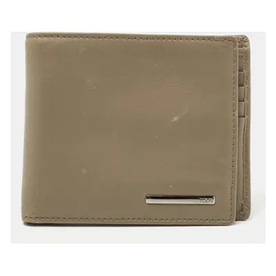 Tod's Olive Green Leather Bifold Wallet