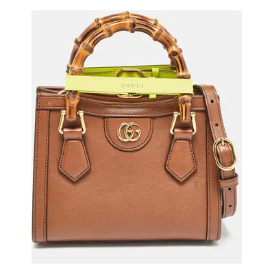 Gucci Brown Leather Mini Diana Tote