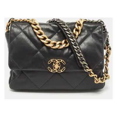 Chanel Black Quilted Leather CC Chain Link Flap Bag