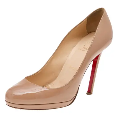 Christian Louboutin Beige Patent Leather New Simple Pumps Size 38.5