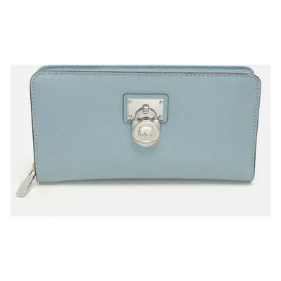 Michael Kors Blue Leather Zip Around Wallet