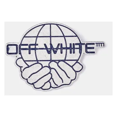 Off-White Silver Tone World Pin Brooch