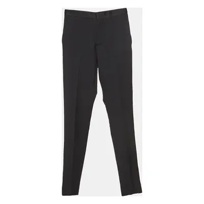 Gucci Black Satin Trim Wool Blend Suit Trousers