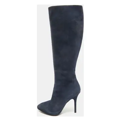 Dior Blue Suede Knee Length Boots Size