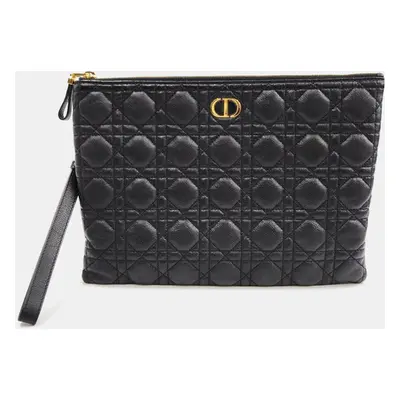 Christian Dior Black Leather Caro Daily Pouch