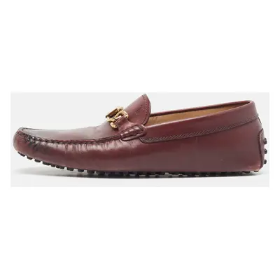 Salvatore Ferragamo Burgundy Leather Slip On Loafers Size 40.5