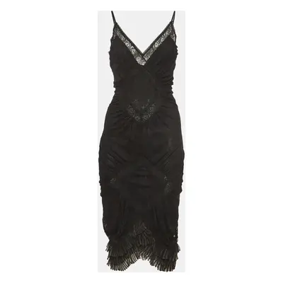 Christian Dior Boutique by John Galliano Black Sheer Lace Midi Dress