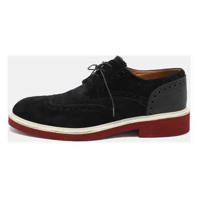 Louis Vuitton Navy Blue Brogue Suede Lace Up Derby Size