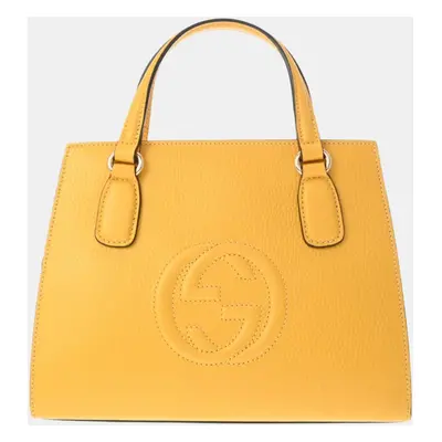 Gucci Yellow Calfskin Soho Outlet Handbag