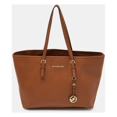 MICHAEL Michael Kors Brown Leather Jet Set Shopper Tote