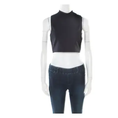 Elizabeth & James Navy Blue Stretch Ponte Knit Avita Crop Top