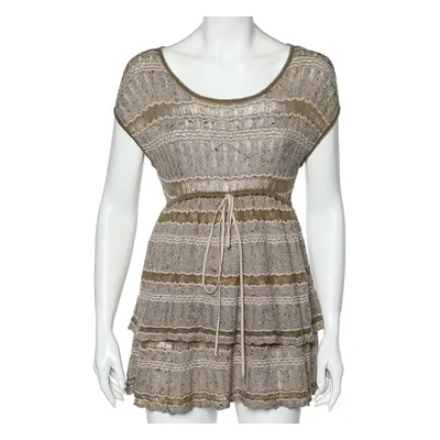 Kenzo Beige Wool & Mohair Tiered Mini Dress