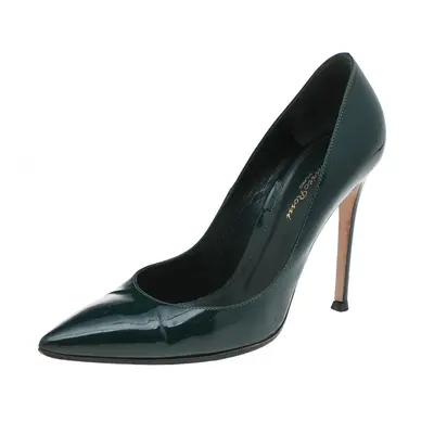 Gianvito Rossi Green Patent Leather Pointed Toe Pumps Size