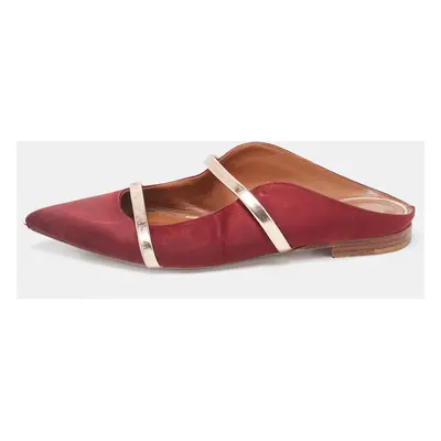 Malone Souliers Burgundy Satin Maureen Flats Size 37.5