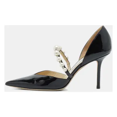 Jimmy Choo Black Patent Leather Aurelie Pumps Size 36.5