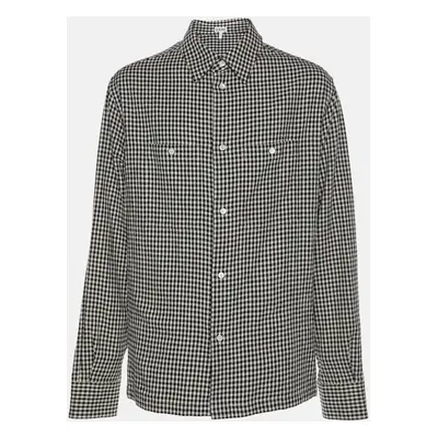 Loewe Black/White Checkered Cotton Button Front Shirt