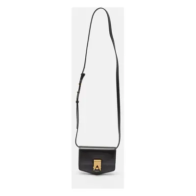 Alaia Black Leather Mini Le Papa Crossbody Bag