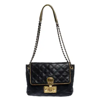 Marc Jacobs Navy Blue Quilted Leather Flap Crossbody Bag