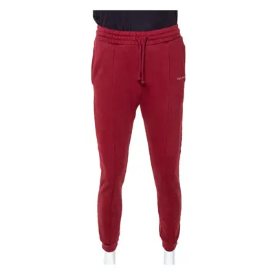 Vetements Brick Red Cotton Embroidered Logo Detail Track Pants