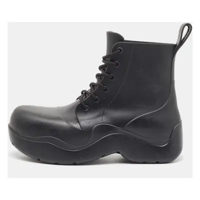 Bottega Veneta Black Rubber Lace Up Puddle Boots Size