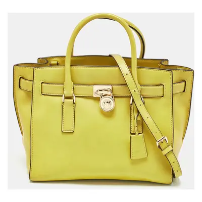 Michael Kors Lime Green Leather Hamilton Tote