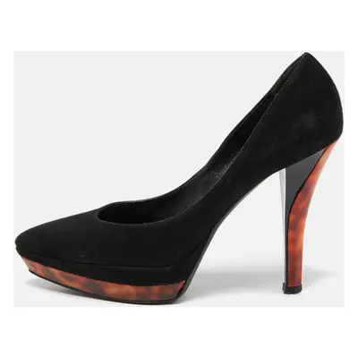 Casadei Black Suede Platform Pumps Size