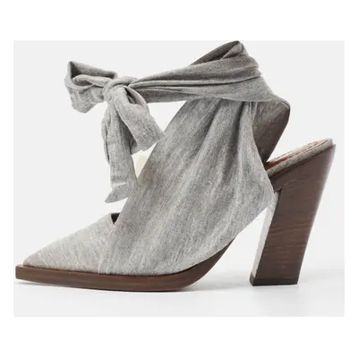 Burberry Grey Fabric Mule Sandals Size