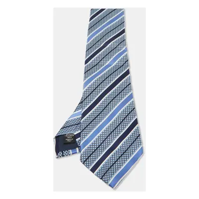 Ermenegildo Zegna Blue Striped Silk Tie