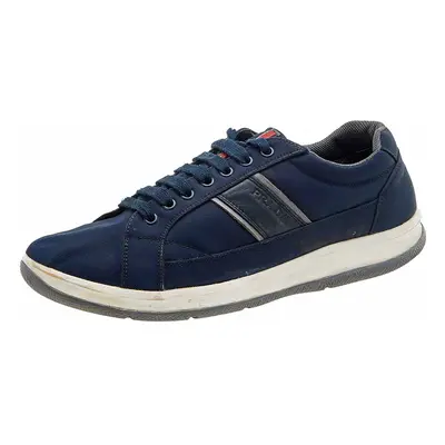 Prada Sport Navy Blue Nylon Low Top Sneakers Size