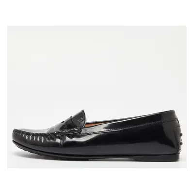 Tod's Black Patent Leather Penny Slip On Loafers Size