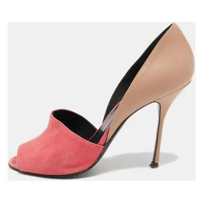 Pierre Hardy Beige/Pink Leather and Suede Pumps Size