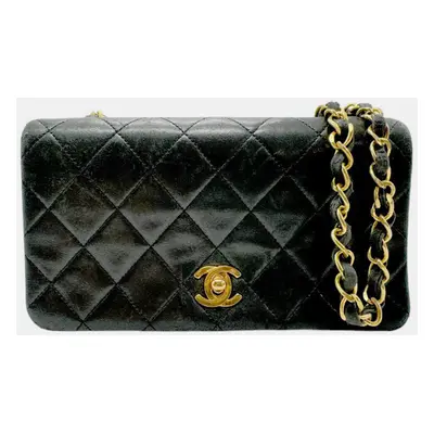 Chanel Black Gold Lambskin Shoulder Bag