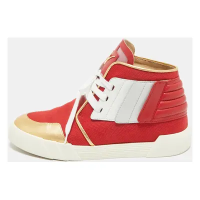 Giuseppe Zanotti Red/Gold Leather Foxy London High Top Sneakers Size