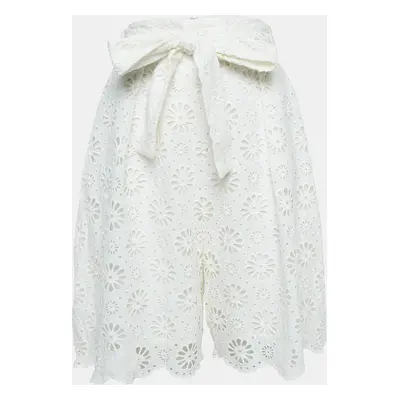 Zimmermann White Floral Lace Cotton Shorts