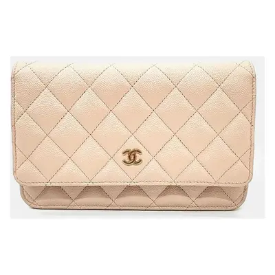 Chanel Beige Leather Gabrielle WOC Mini Crossbody Bag