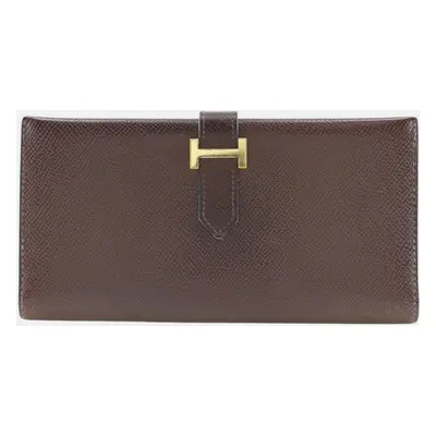 Hermes Brown Epsom Leather Bearn Wallet