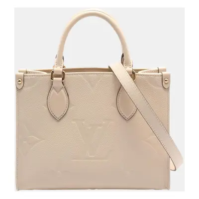 Louis Vuitton Leather Monogram Empreinte Ivory On The Go Pm Handbag