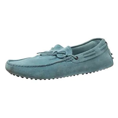 Tod's Light Blue Suede Bow Slip On Loafers Size 44.5