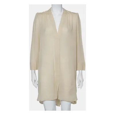 Isabel Marant Ecru Voile Button Front Rivera Shift Dress