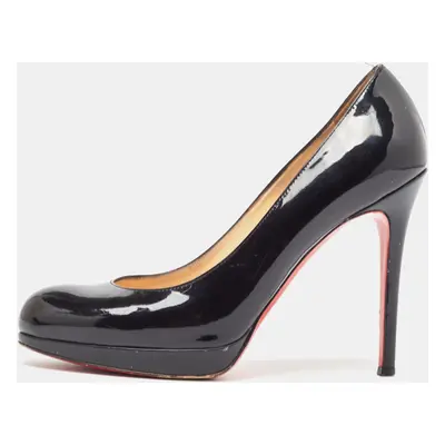 Christian Louboutin Black Patent Leather New Simple Pumps Size 37.5