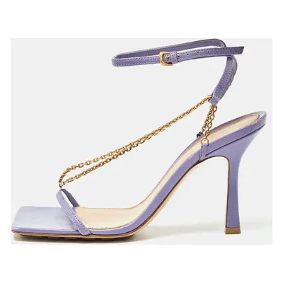 Bottega Veneta Purple Leather Chain Stretch Sandals Size