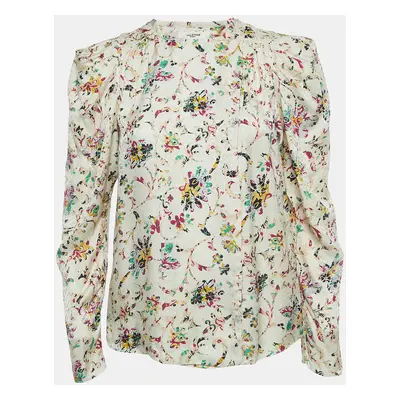 Isabel Marant Etoile Multicolor Print Crepe Long Sleeve Blouse