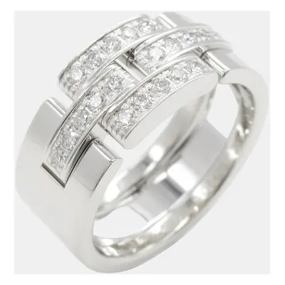 Cartier 18k White Gold Panthere Diamond Ring EU