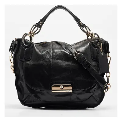 Coach Black Glossy Leather Kristin Shoulder Bag