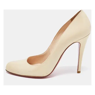 Christian Louboutin Cream Patent Leather Elisa Pumps Size 37.5