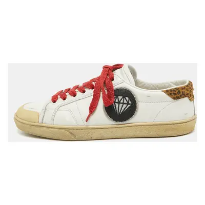 Saint Laurent White Leather Court Classic Sneakers Size