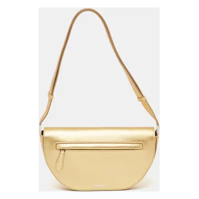 Burberry Gold Leather Small Olympia Shoulder Bag