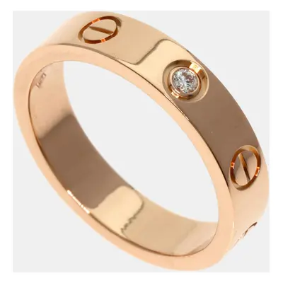 Cartier 18K Rose Gold and Diamond Love Band Ring EU