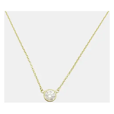 Tiffany & Co. 18k Gold Diamond Necklace Clear Metal